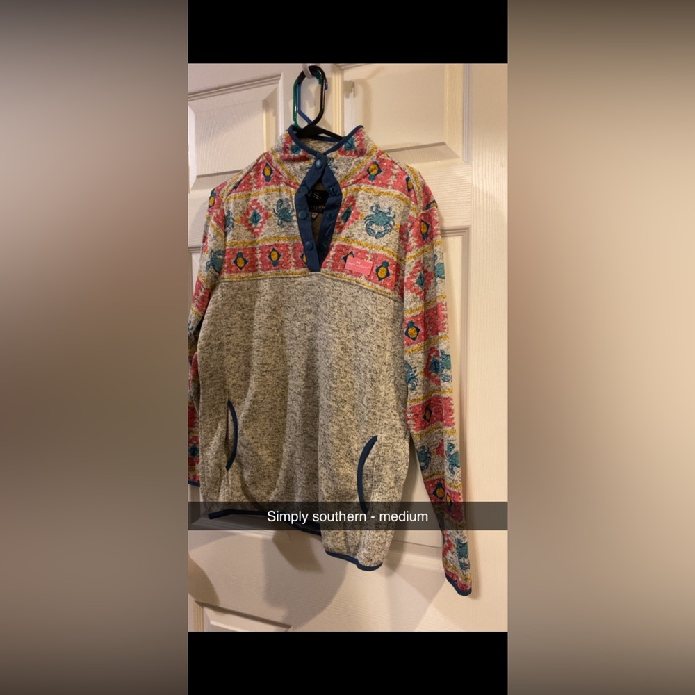 Simply Southern Women's Colorful Patterned Crewneck Sweater